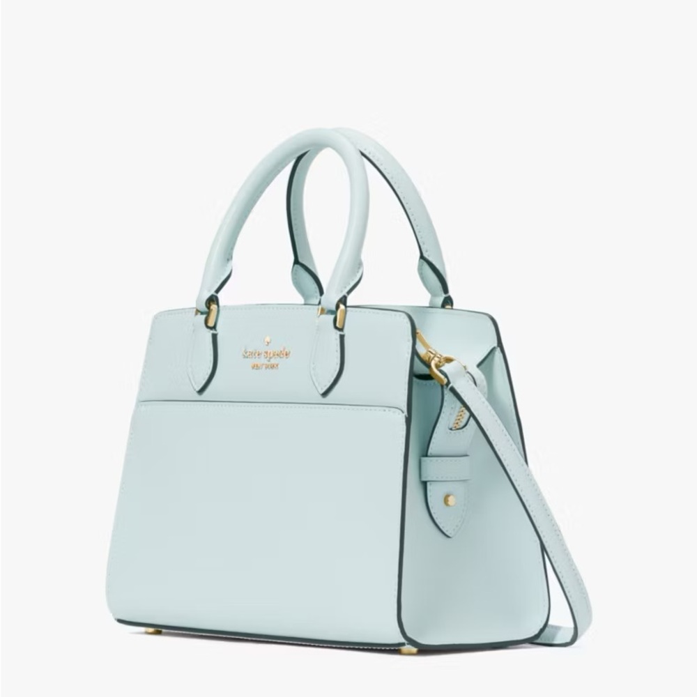 ♠️kate spade Madison Saffiano Small Satchel, Blue Glow NWT - Picture 3 of 11